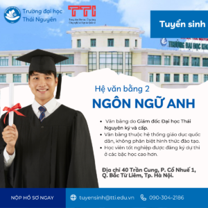 Trường Đại học Thái Nguyên thông báo tuyển sinh đào tạo từ xa trình độ đại học năm 2022 ngành Ngôn ngữ Anh hệ Văn bằng 2.