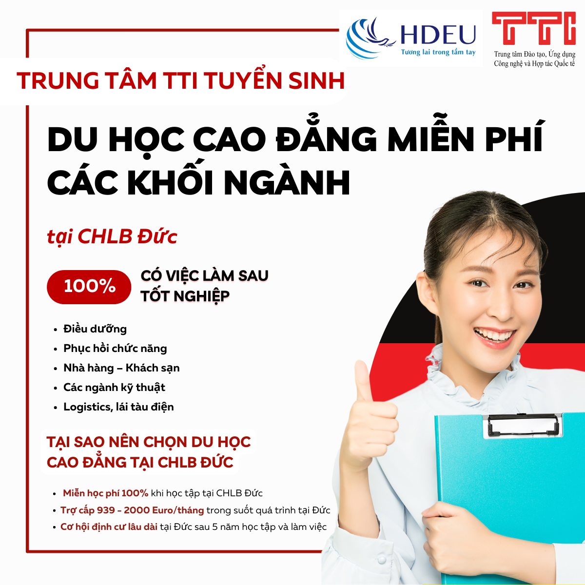 Tuyển sinh du học cao đẳng miễn phí tại Đức